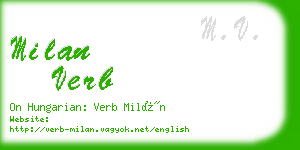 milan verb business card